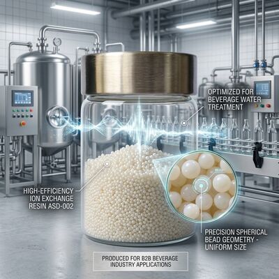 ASD-002 Анионобменная смола 99,8% Чистота Крепкие основополагающие шарики для пищевой промышленности